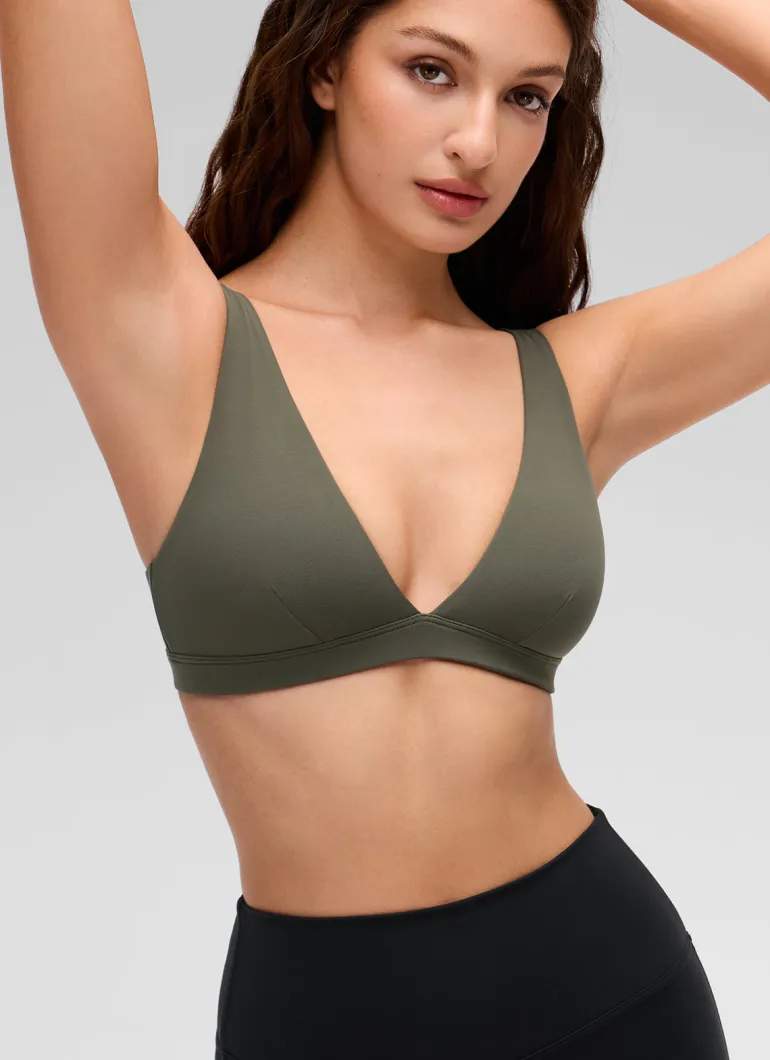 Butterluxe Soft Double Lined V Neck Sports Bra