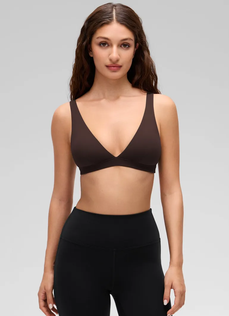 Butterluxe Soft Double Lined V Neck Sports Bra