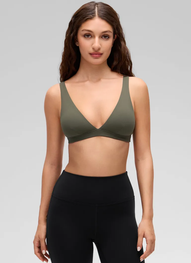 Butterluxe Soft Double Lined V Neck Sports Bra
