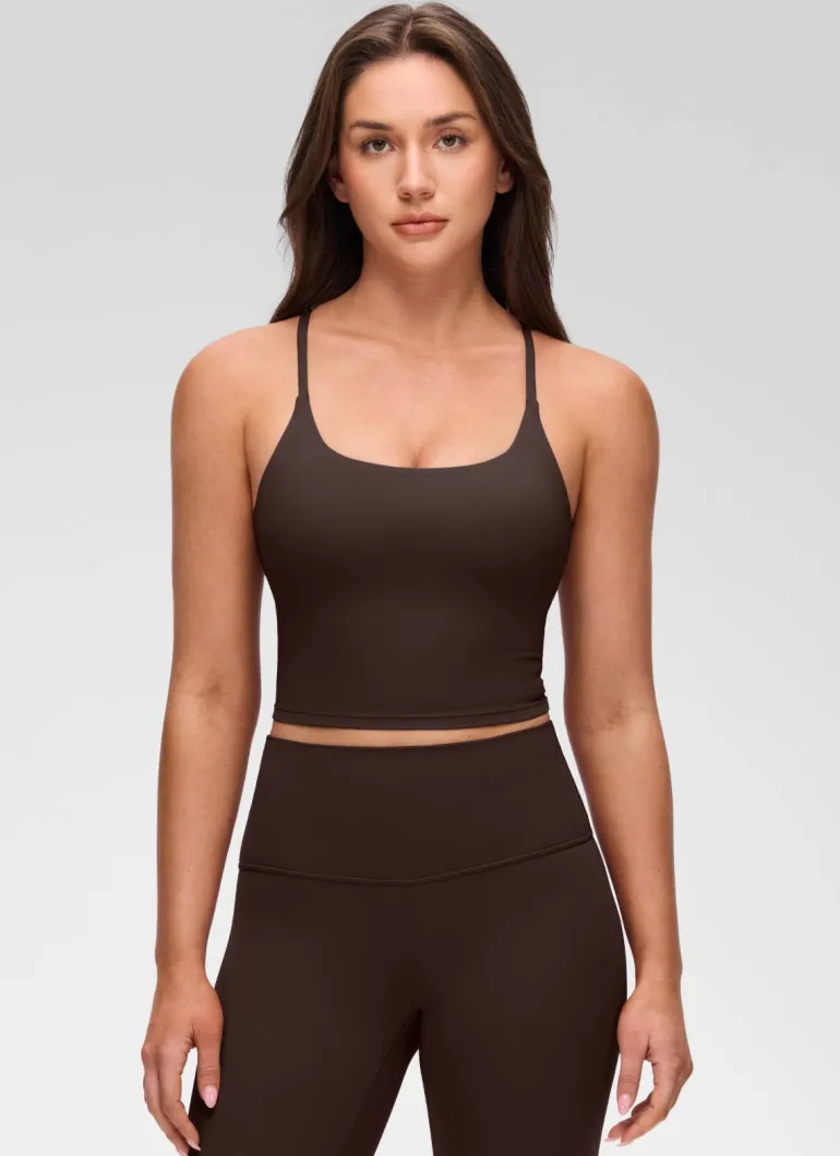 Butterluxe Twist Cross Back Built in Bra Tank