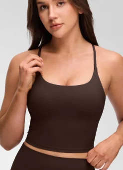 Butterluxe Twist Cross Back Built in Bra Tank