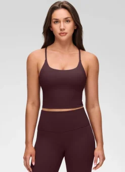 Butterluxe Twist Cross Back Built in Bra Tank