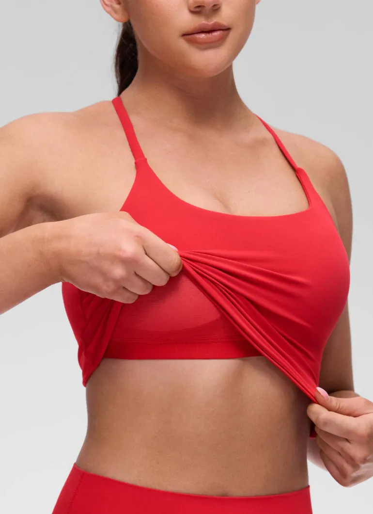 Butterluxe Twist Cross Back Built in Bra Tank