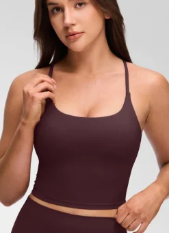 Butterluxe Twist Cross Back Built in Bra Tank