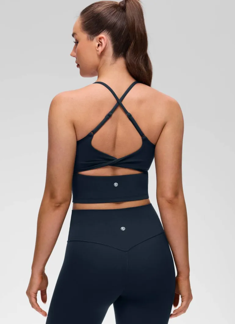 Butterluxe Twist Cross Back Built in Bra Tank