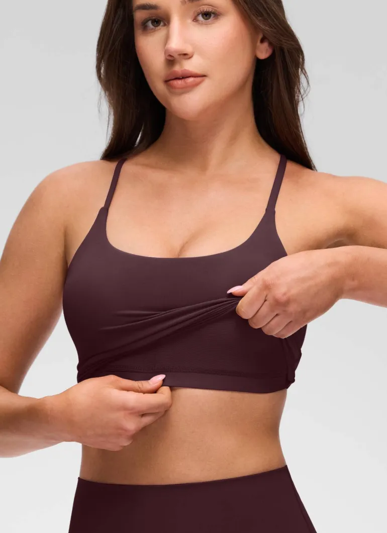 Butterluxe Twist Cross Back Built in Bra Tank