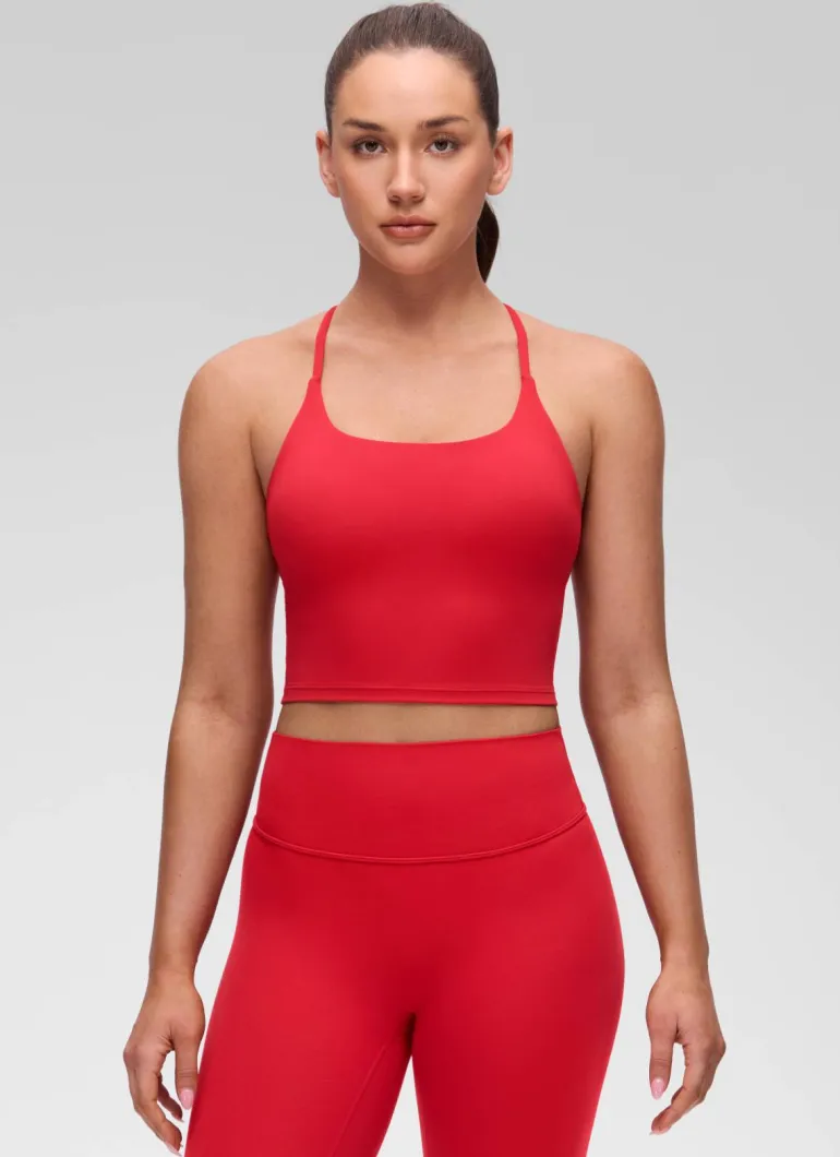 Butterluxe Twist Cross Back Built in Bra Tank