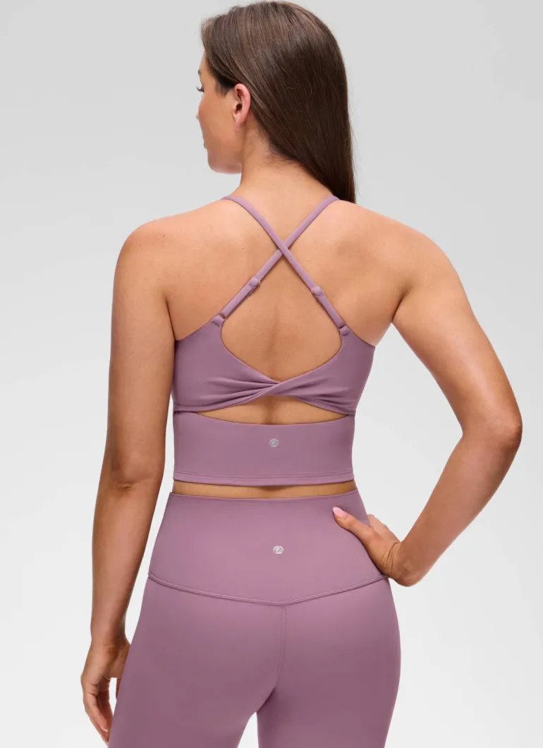 Butterluxe Twist Cross Back Built in Bra Tank