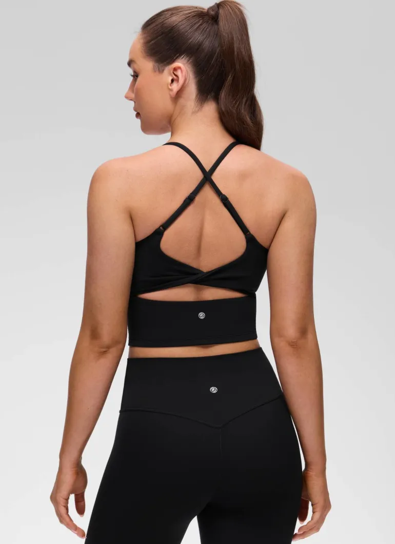 Butterluxe Twist Cross Back Built in Bra Tank