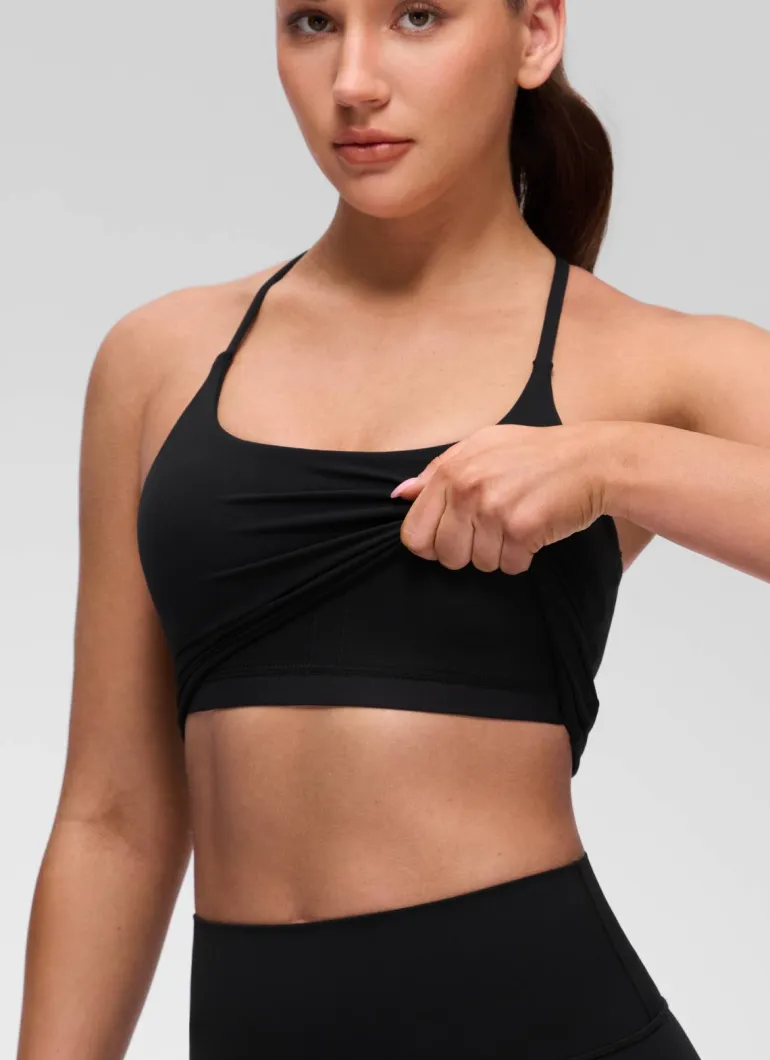 Butterluxe Twist Cross Back Built in Bra Tank