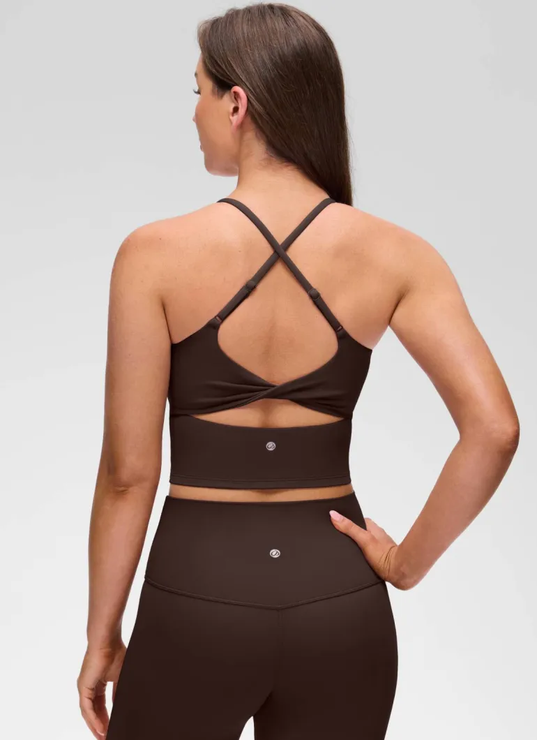 Butterluxe Twist Cross Back Built in Bra Tank