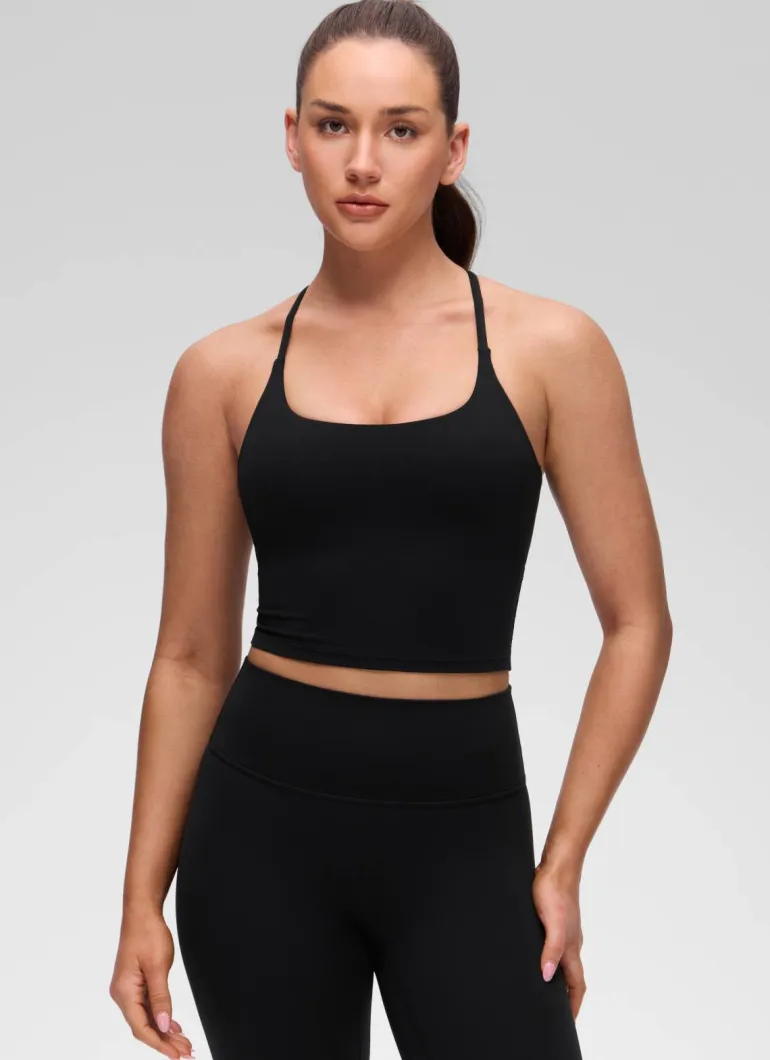 Butterluxe Twist Cross Back Built in Bra Tank