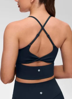 Butterluxe Twist Cross Back Built in Bra Tank