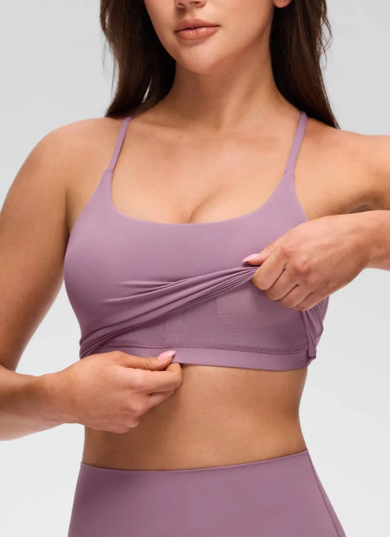 Butterluxe Twist Cross Back Built in Bra Tank
