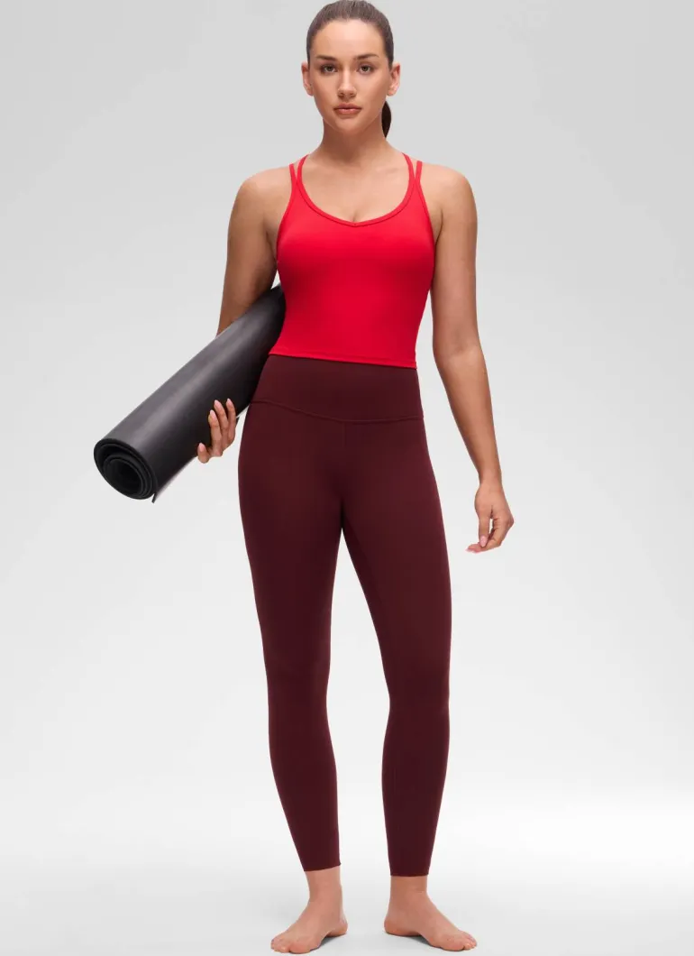 Butterluxe V Neck Cross Back Built in Bra Tank