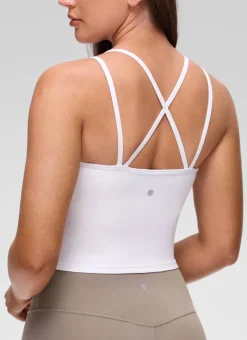Butterluxe V Neck Cross Back Built in Bra Tank