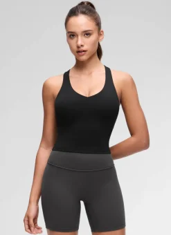 Butterluxe V Neck Racerback Shelf Bra Tank