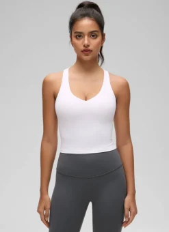 Butterluxe V Neck Racerback Shelf Bra Tank