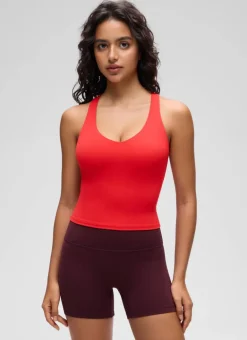 Butterluxe V Neck Racerback Shelf Bra Tank