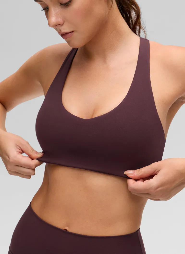 Butterluxe V Neck Racerback Sports Bra