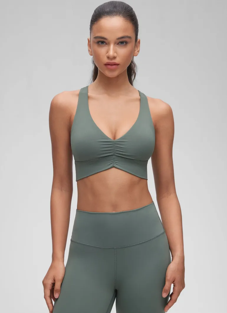 Butterluxe V Neck Ruched Longline Bras