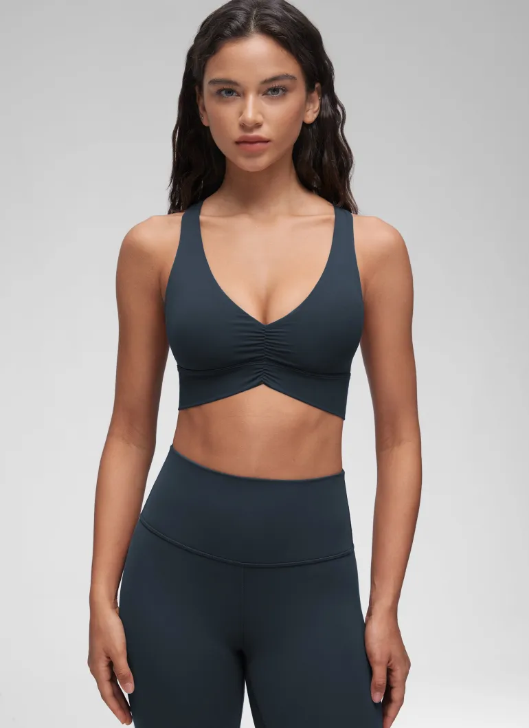 Butterluxe V Neck Ruched Longline Bras
