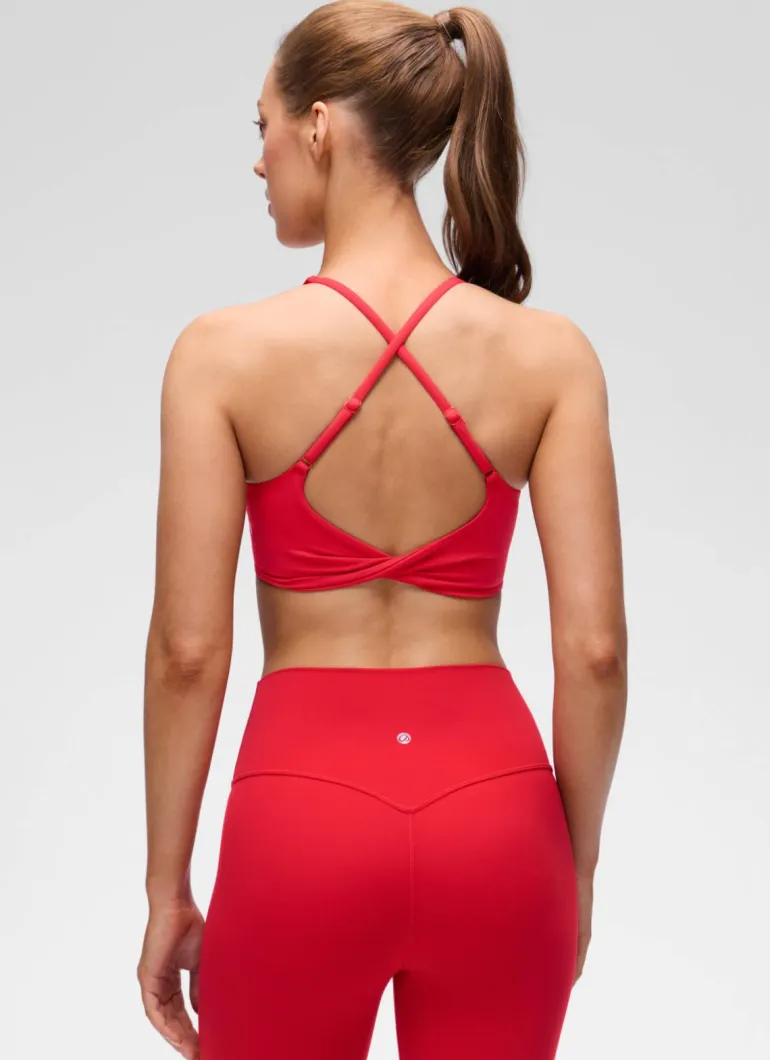 Butterluxe V Neck Twist Cross Back Sports Bra