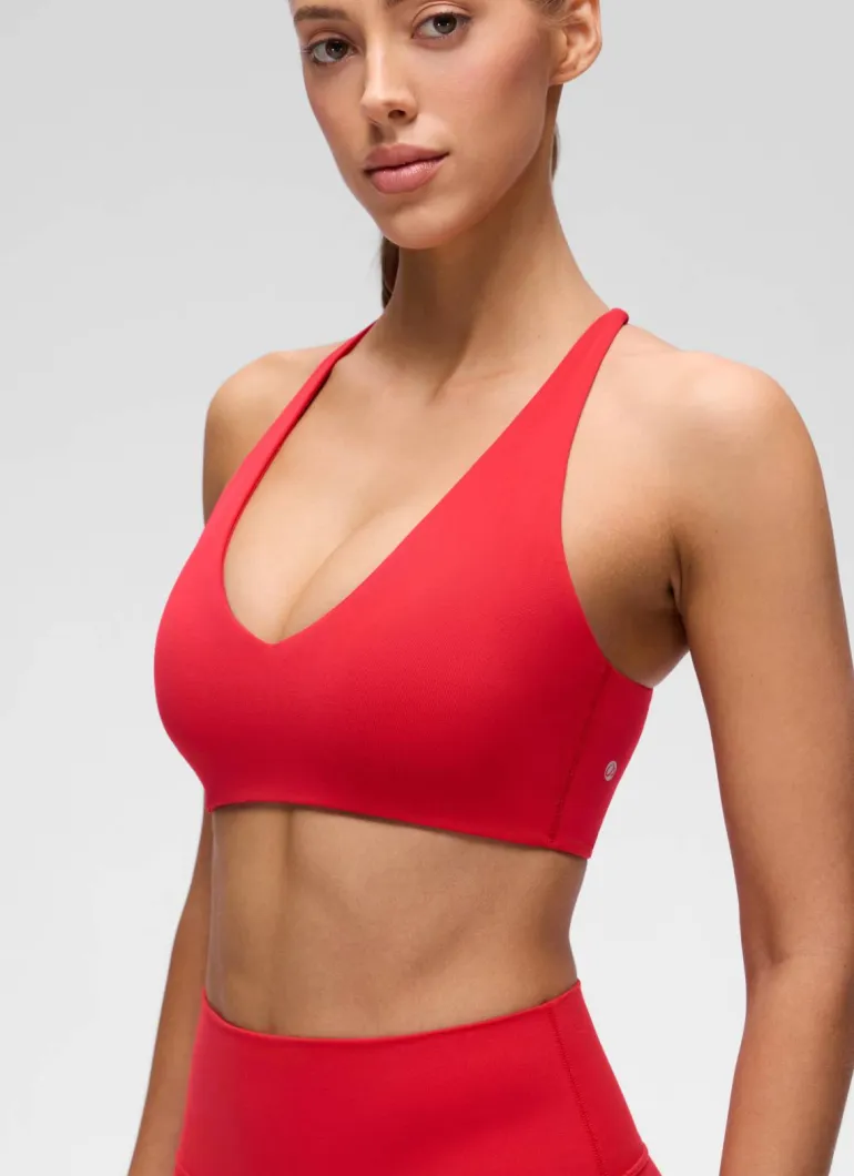 Butterluxe V Neck Twist Cross Back Sports Bra
