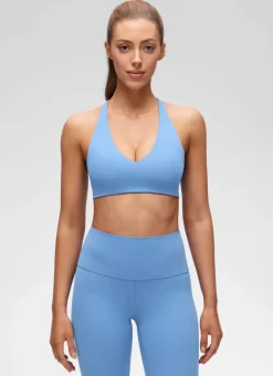 Butterluxe V Neck Twist Cross Back Sports Bra