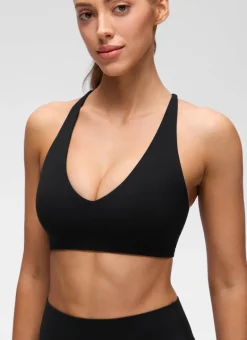 Butterluxe V Neck Twist Cross Back Sports Bra