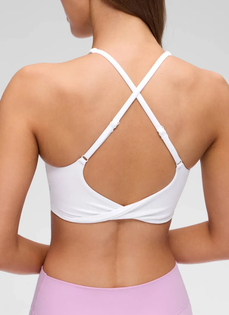 Butterluxe V Neck Twist Cross Back Sports Bra
