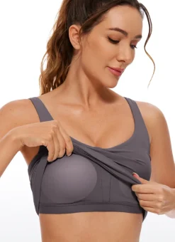 Butterluxe Waist-Length Built-in Bra Tank V Neck