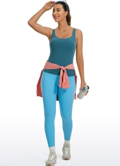 Butterluxe Waist-Length Built-in Bra Tank V Neck