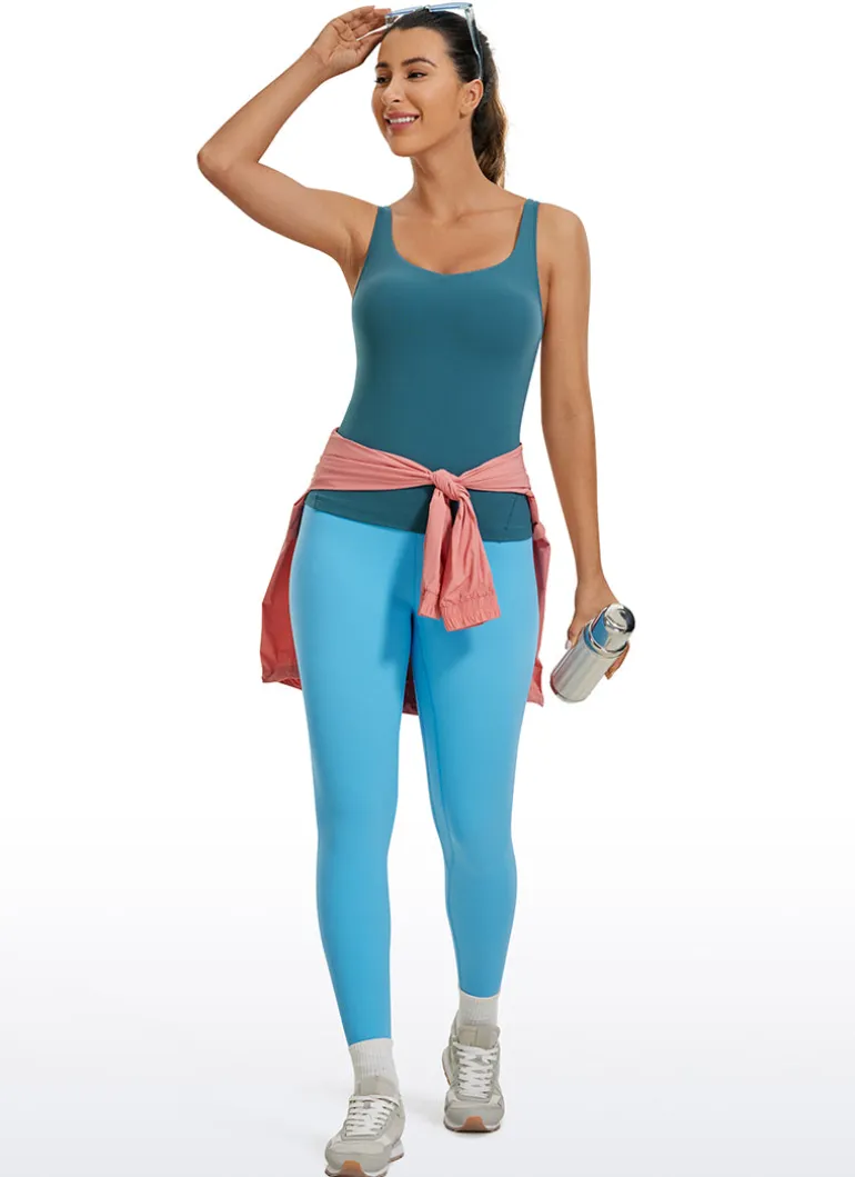 Butterluxe Waist-Length Built-in Bra Tank V Neck