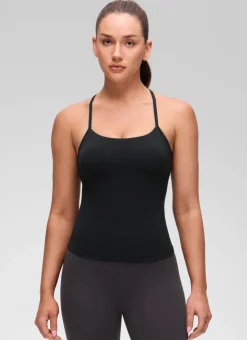 Butterluxe Waist Length Y Back Built in Bra Tank