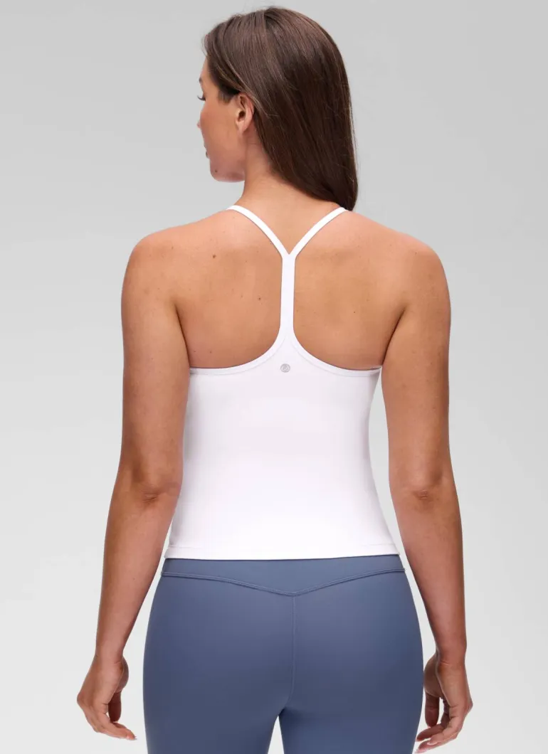 Butterluxe Waist Length Y Back Built in Bra Tank