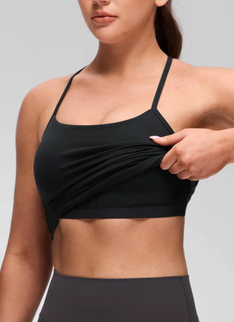 Butterluxe Waist Length Y Back Built in Bra Tank