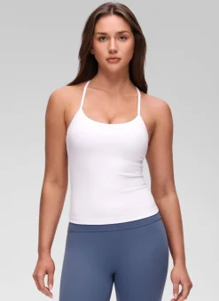 Butterluxe Waist Length Y Back Built in Bra Tank
