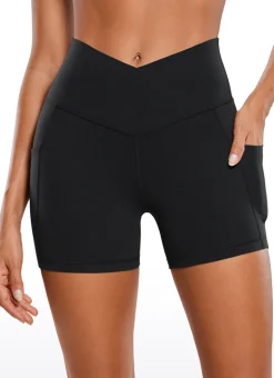 Butterluxe Yoga Pockets Shorts 4''- V Cross Waist
