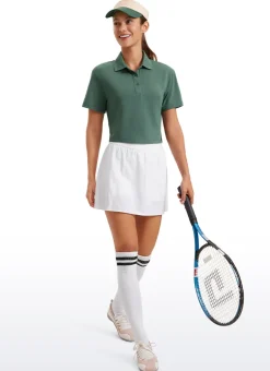3 Button Collared Cropped Quick Dry Polo