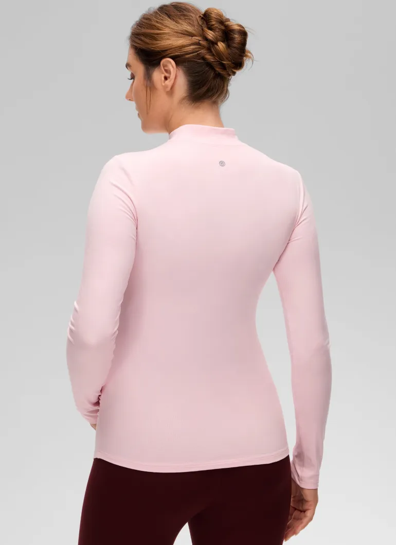 Cloud Jersey Maternity Mock Neck Ruched Shirt