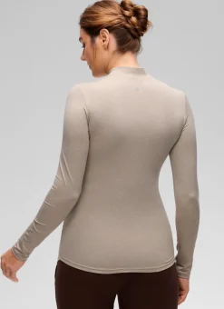 Cloud Jersey Maternity Mock Neck Ruched Shirt