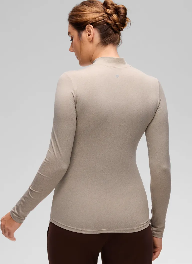 Cloud Jersey Maternity Mock Neck Ruched Shirt