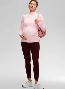 Cloud Jersey Maternity Mock Neck Ruched Shirt