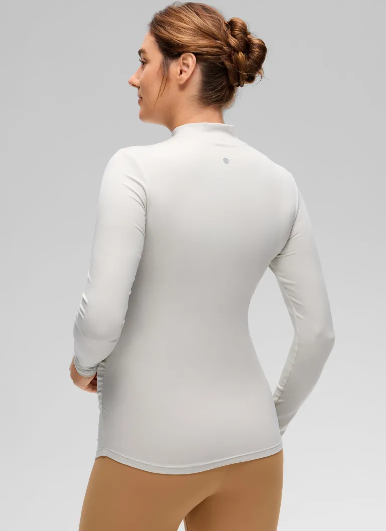 Cloud Jersey Maternity Mock Neck Ruched Shirt