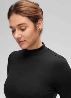Cloud Jersey Maternity Mock Neck Ruched Shirt