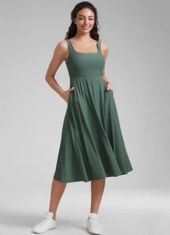Cloudweight Double Lined Pocket Midi Dress