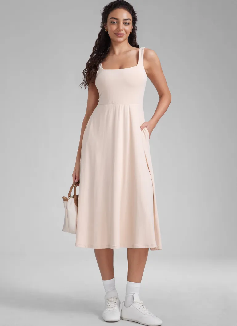 Cloudweight Double Lined Pocket Midi Dress
