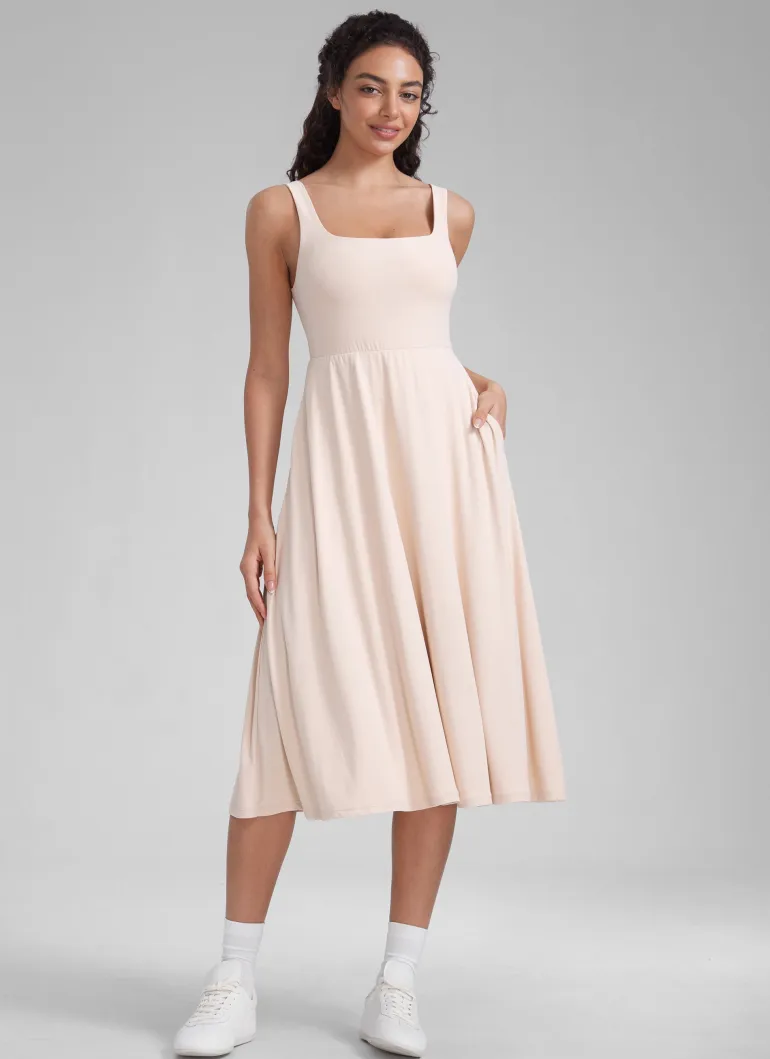 Cloudweight Double Lined Pocket Midi Dress
