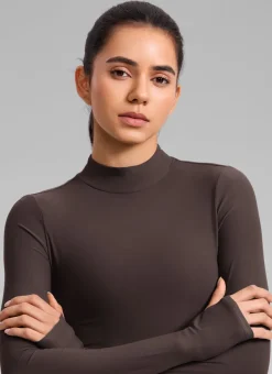 Cloudweight Mock Neck Crop Long Sleeve